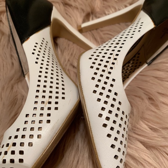 🌸 French Connection laser cut B&W pointed heels - Picture 5 of 8